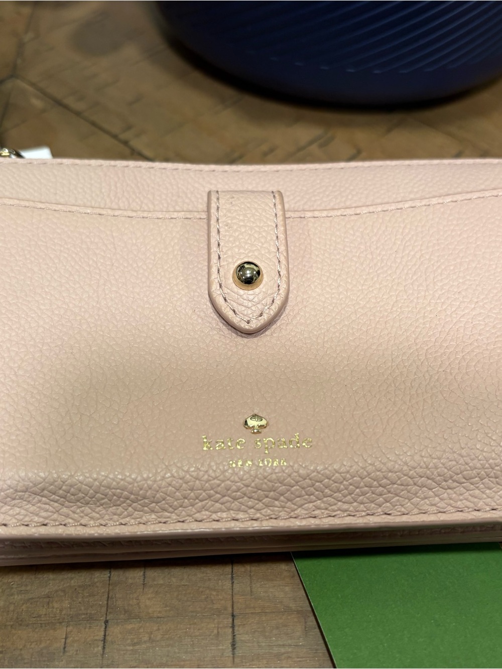 kate spade Pale Pink Pebbled Leather Wallet. WOC